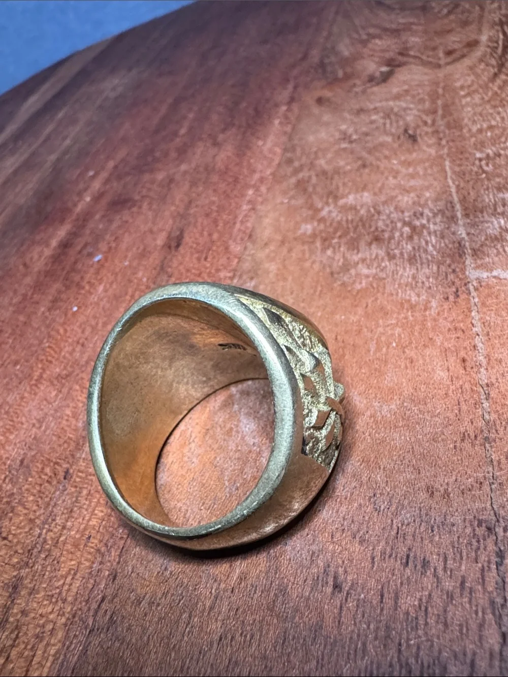 Men's Gold tone  Coin Signet Ring - Classic Profile Design
